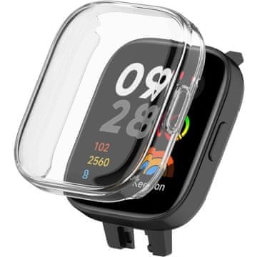 GS Silikonski ovitek 2v1 z zaščitnim ovitkom za zaslon za Xiaomi Redmi Watch 3, prozoren