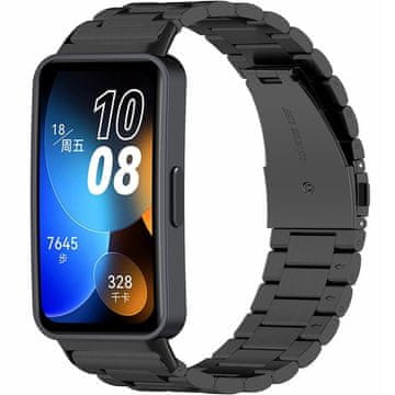 GS Jeklena zapestnica za Huawei Band 8 / Huawei Band 9 / Huawei Band 10, črna