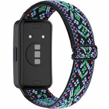 GS Najlonski pašček za Huawei Band 8 / Huawei Band 9 / Huawei Band 10, zeleni poudarki