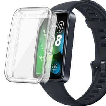 GS Ovitek 2 v 1 s silikonskim ovitkom za Huawei Band 8 / Huawei Band 9 / Huawei Band 10, prozoren