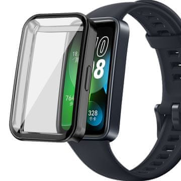 GS Ovitek 2 v 1 s silikonskim ovitkom za Huawei Band 8 / Huawei Band 9 / Huawei Band 10, črn