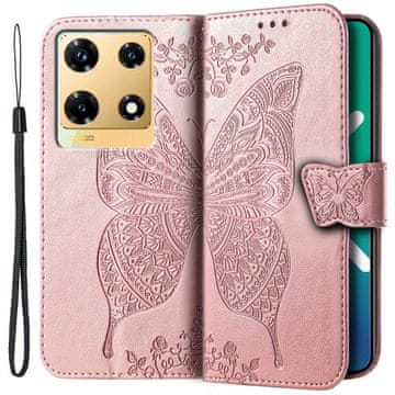 GS Ovitek za Infinix Note 30 Pro 4G, metuljček, roza zlata
