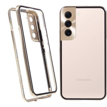 GS Ovitek za Samsung Galaxy S21, dvojno magnetno steklo, zlat