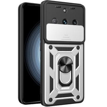 GS Oklepni ovitek za Realme 11 Pro 5G / 11 Pro+ 5G, CamShield Slide, srebrn