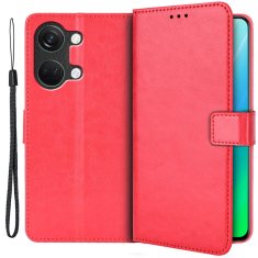 GS Ovitek denarnica Crazy Horse za OnePlus Nord 3 5G, rdeč