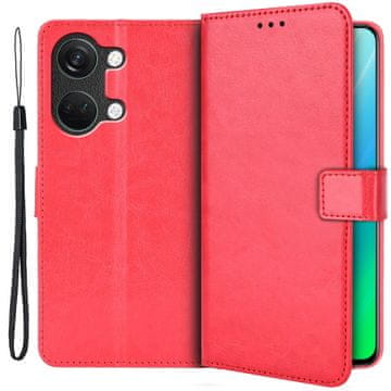 GS Ovitek denarnica Crazy Horse za OnePlus Nord 3 5G, rdeč
