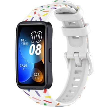 GS Silikonski pašček za Huawei Band 8 / Huawei Band 9 / Huawei Band 10, bel / večbarven