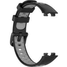 GS Silikonski pašček za Huawei Band 8 / Huawei Band 9 / Huawei Band 10, črn / siv