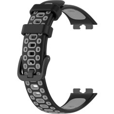 GS Silikonski pašček za Huawei Band 8 / Huawei Band 9 / Huawei Band 10, črn / siv