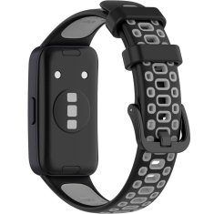 GS Silikonski pašček za Huawei Band 8 / Huawei Band 9 / Huawei Band 10, črn / siv