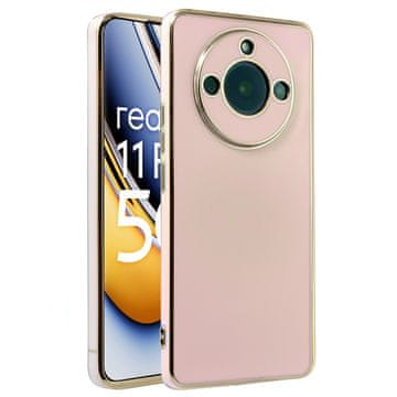 GS Ovitek za Realme 11 Pro 5G / Pro+ 5G, Glamour CamShield, roza zlata
