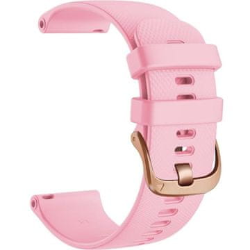 GS Univerzalni silikonski pašček 20 mm, z zlato zaponko, roza