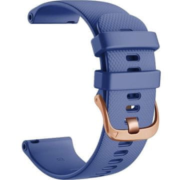 GS Univerzalni silikonski pašček 20 mm, z zlato zaponko, temno moder