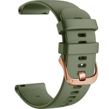 GS Univerzalni silikonski pašček 20 mm, z zlato zaponko, zelen