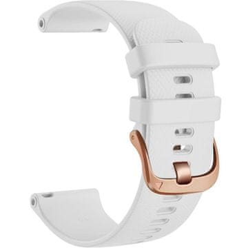 GS Univerzalni silikonski pašček 20 mm, z zlato zaponko, bel