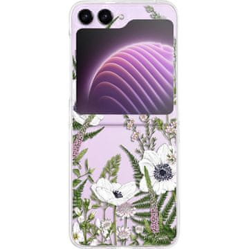 GS Trdi ovitek za Samsung Galaxy Z Flip 5 5G, beli cvetovi