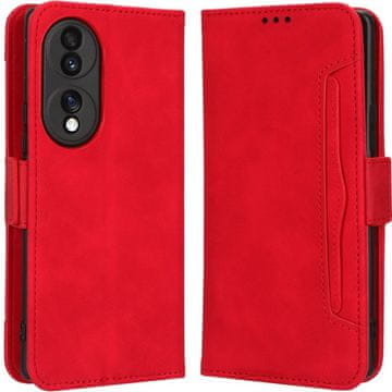 GS Preklopni ovitek za Honor 70 5G, reža za kartico, rdeč