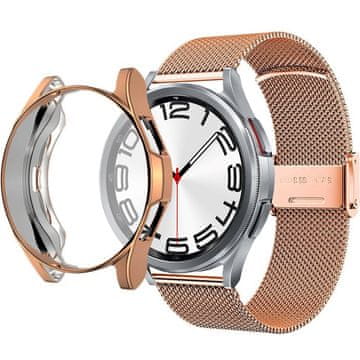 GS Zapestnica + ovitek za Samsung Galaxy Watch 6 Classic 43mm, roza zlata