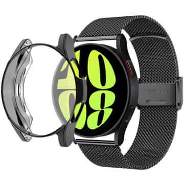 GS Zapestnica + ovitek z zaščitnim ovitko za Samsung Galaxy Watch 6 40mm, črna