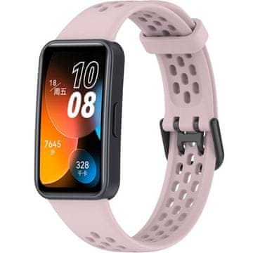 GS Silikonski pašček za Huawei Band 8 / Huawei Band 9 / Huawei Band 10, z luknjicami, roza