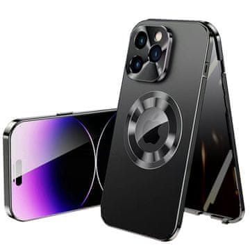GS Ovitek za iPhone 13 Pro, dvojno steklo, Magsafe, črn