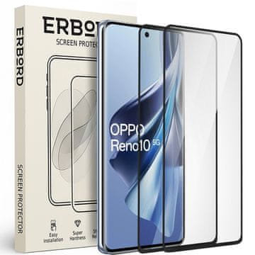 Overboard 2x kaljeno steklo za Oppo Reno 10 / 10 Pro, 3D polno, steklo za celoten zaslon