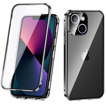 Overboard Ovitek za iPhone 13, dvojno magnetno steklo, črn