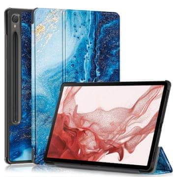 GS Ovitek za Samsung Galaxy Tab S9, Smartcase Hybrid z držalom za pisalo, morski val