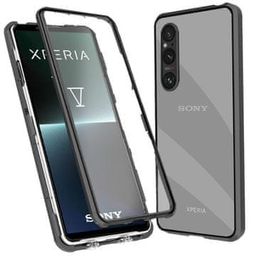 GS Ovitek za Sony Xperia 1 V, magnetno dvojno steklo, črn