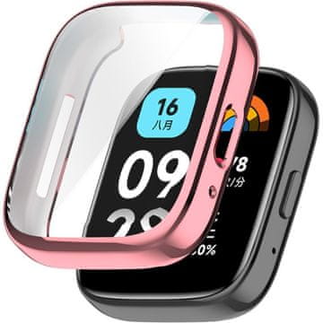 GS 2v1 ovitek z zaščitnim ovitko za zaslon za Xiaomi Redmi Watch 3 Active, roza