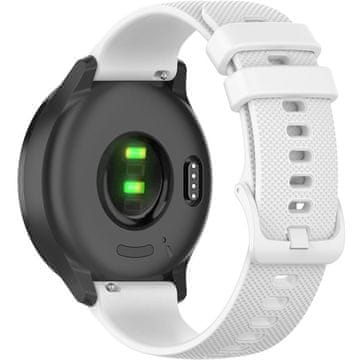 GS Univerzalni silikonski pašček 20 mm, mrežasta tekstura, bel