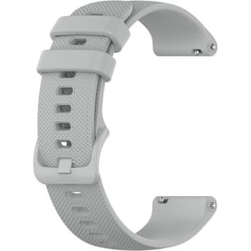 GS Univerzalni silikonski pašček 20 mm, mrežasta tekstura, siv