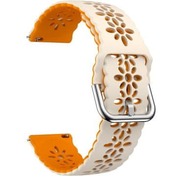 GS Univerzalni silikonski pašček 20 mm, bež / oranžen