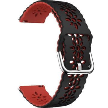 GS Univerzalni silikonski pašček 20 mm, črn/rdeč