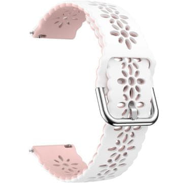 GS Univerzalni silikonski pašček 20 mm, bel/roza