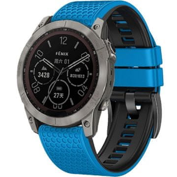 GS Silikonski pašček Quickfit za Garmin 22 mm, moder/črn