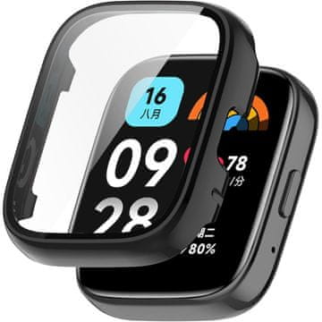 GS Ovitek 2 v 1 + kaljeno steklo za Xiaomi Redmi Watch 3 Active, črn