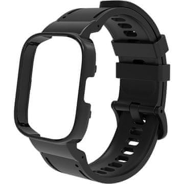 GS Silikonski pašček z etuijem za Xiaomi Redmi Watch 3 Active, črne barve