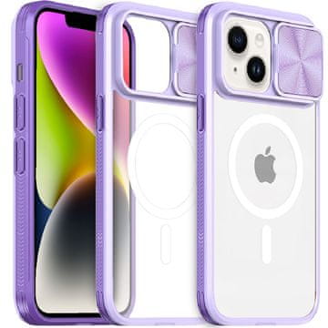 Overboard Ovitek za iPhone 15 Plus, drsna kamera MagSafe, vijolična