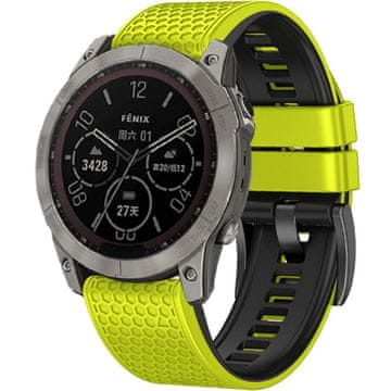 GS Silikonski pašček Quickfit za Garmin 22 mm, limetno zelen/črn