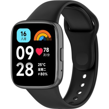 GS Silikonski pašček za Xiaomi Redmi Watch 3 Active, črne barve