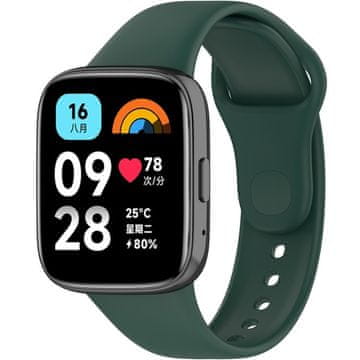 GS Silikonski pašček za Xiaomi Redmi Watch 3 Active, temno zelen