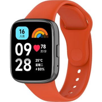 GS Silikonski pašček za Xiaomi Redmi Watch 3 Active, oranžen