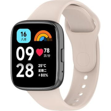 GS Silikonski pašček za Xiaomi Redmi Watch 3 Active, bež