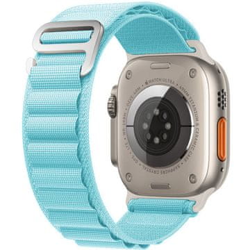 GS Najlonski pašček za Apple Watch 1/2/3/4/5/6/7/8/9/10/11/SE Ultra 1/2/3 42/44/45/46/49 mm, moder