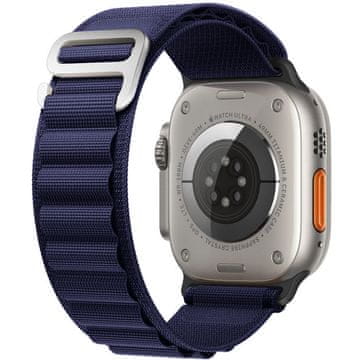 GS Najlonski pašček za Apple Watch 1/2/3/4/5/6/7/8/9/10/11/SE Ultra 1/2/3 42/44/45/46/49 mm, temno moder