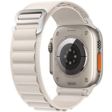 GS Najlonski pašček za Apple Watch 1/2/3/4/5/6/7/8/9/10/11/SE Ultra 1/2/3 42/44/45/46/49 mm, bež