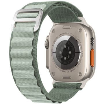 GS Najlonski pašček za Apple Watch 1/2/3/4/5/6/7/8/9/10/11/SE Ultra 1/2/3 42/44/45/46/49 mm, zelen