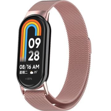 GS Milanski zapestni pašček za Xiaomi Smart Band 10 / 9 / 8, roza