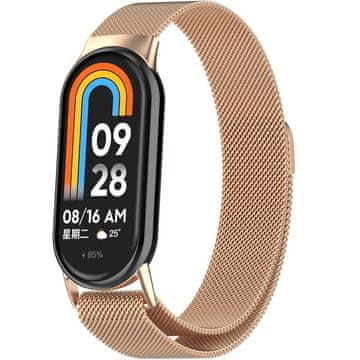GS Milanski zapestni pašček za Xiaomi Smart Band 10 / 9 / 8, roza in zlata